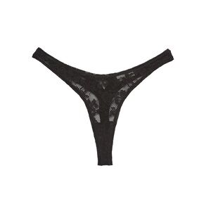 Fleur du Mal Black Le Stretch Lace Thong